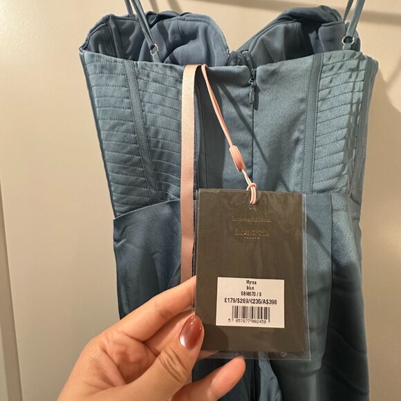 House of CB Myrna Corset Midi Dress Bodycon Agean Blue NWT Size S - Picture 3 of 7